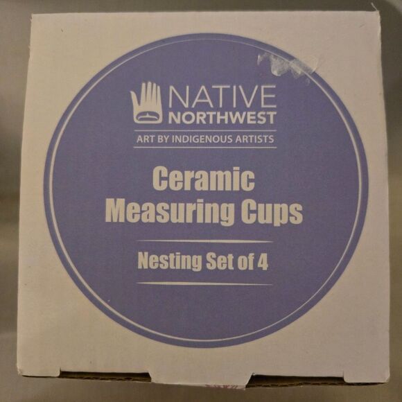 Native Northwest Art by Indigenous Artists Ceramic Measuring Cup Set NWT - Picture 4 of 9